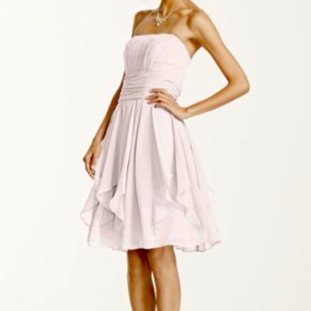 David’s bridal PURPLE  strapless bridesmaid dress
